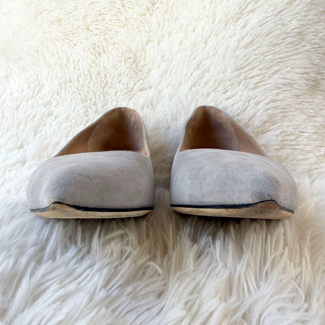 セルジオロッシ スエード パンプス イタリア製 ポインテッドトゥ グレー 38