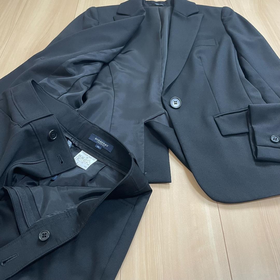 バーバリー BURBERRY 黒 パンツスーツ 36 三陽商会 秋冬