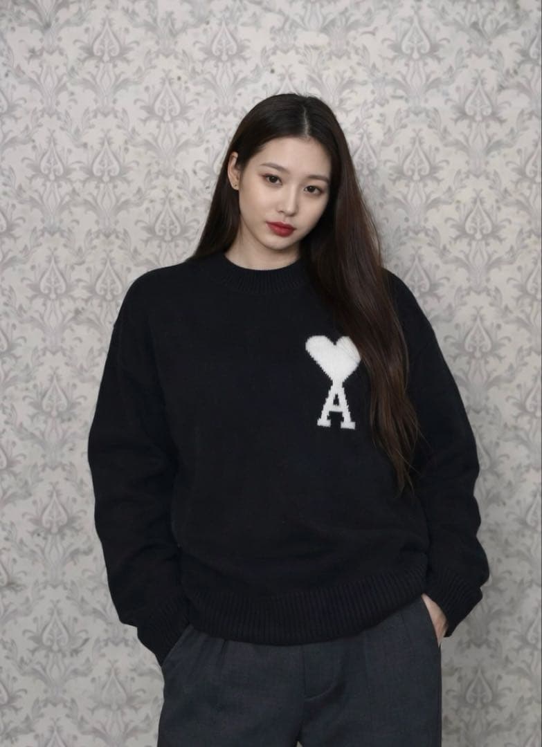 【希少品✨】AMIPARIS ブラックホワイトセーター 男女兼用メンズレディース