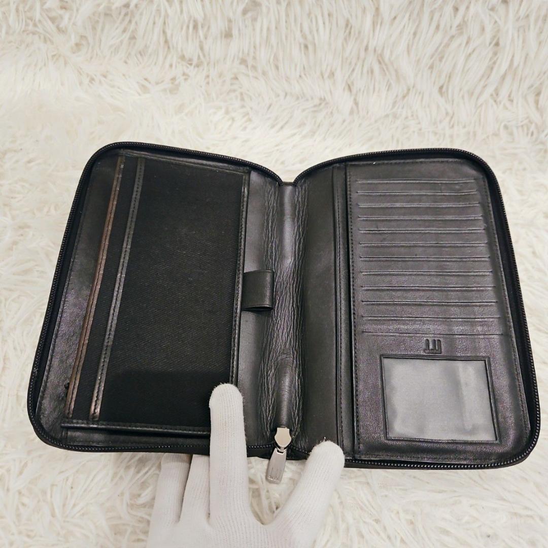 dunhill ダンヒル オーガナイザー ダ ブルジップ トラベルケース 黒