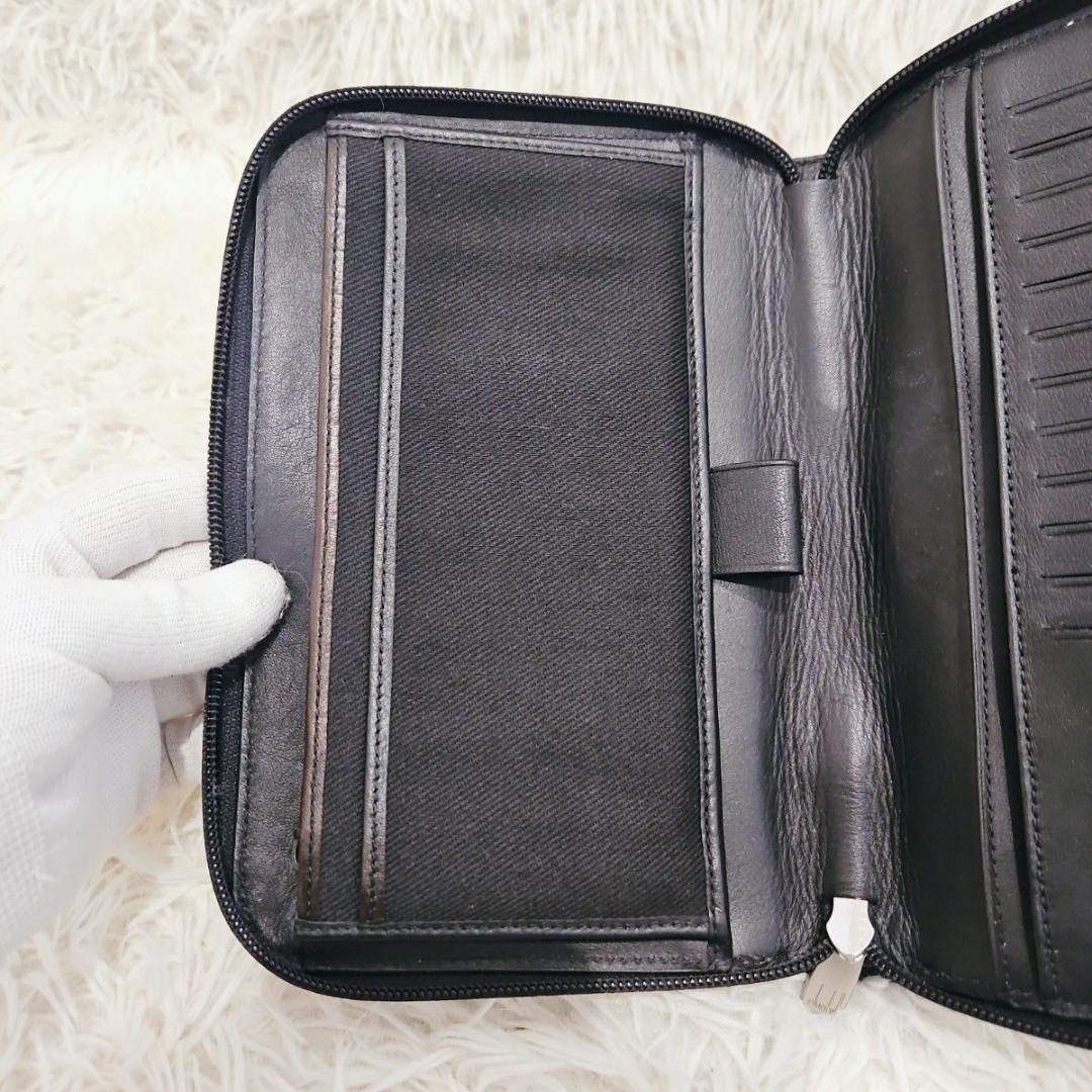 dunhill ダンヒル オーガナイザー ダ ブルジップ トラベルケース 黒