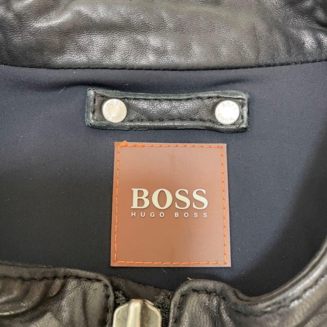 HUGO BOSS レザージャケット 羊革 黒 52サイズ