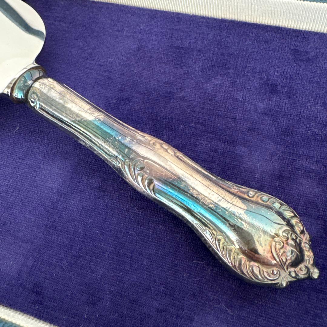 マッピン&ウェッブ　ケーキサーバー&フォーク6本　銀仕上げ　マッピンプレート