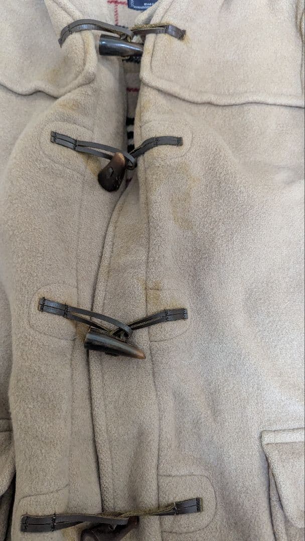 バーバリー　ダッフルコート ノバチェック　フード付　ベージュ