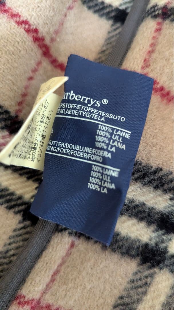 バーバリー　ダッフルコート ノバチェック　フード付　ベージュ