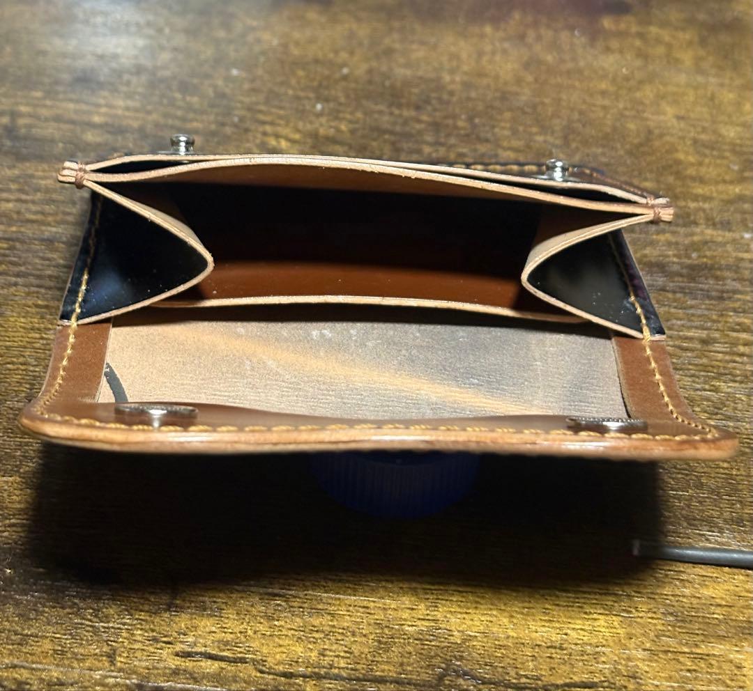 美品　レーデルオガワ社コードバン　ウォレット　ブラック