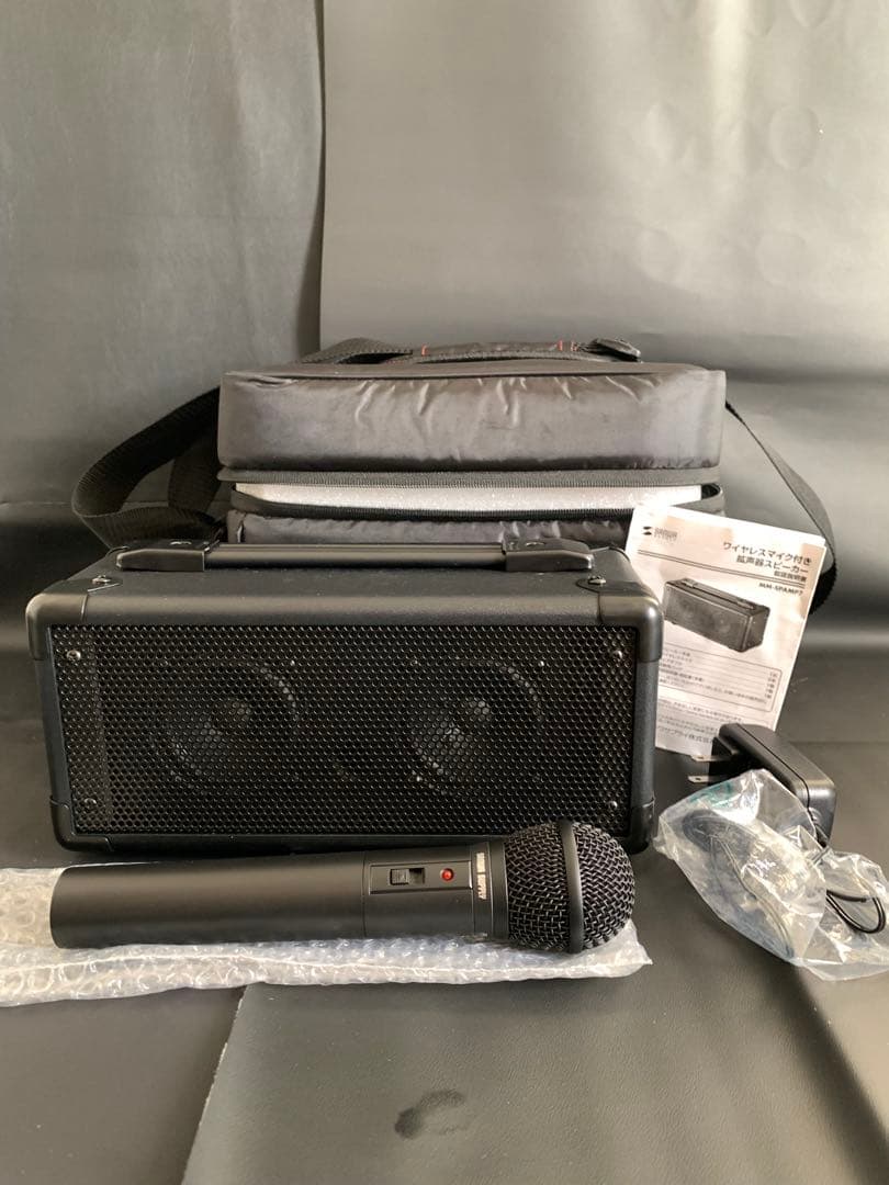 SANWA SUPPLY ワイヤレスマイク付き拡声器スピーカ　有線無線マイク付き