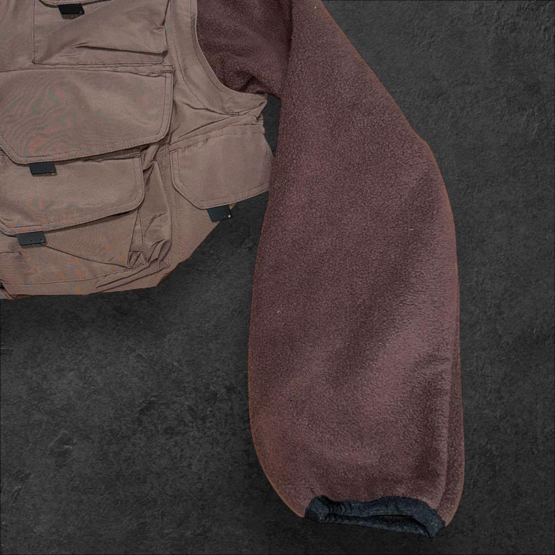 South2 West8取り外しスリーブギミックジャケット多機能ポケット刺繍ロゴ