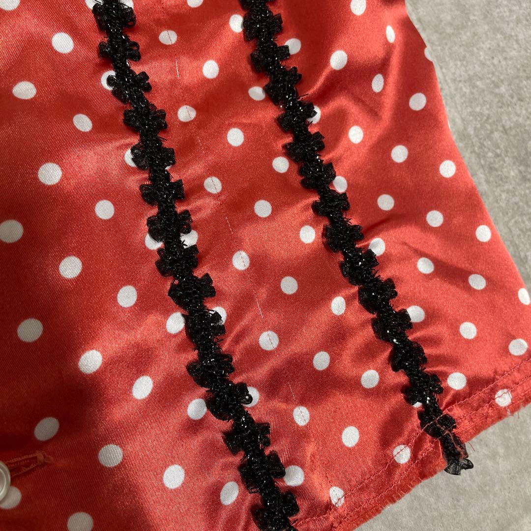 コムデギャルソン ドット柄　長袖シャツ 丸襟　オレンジ