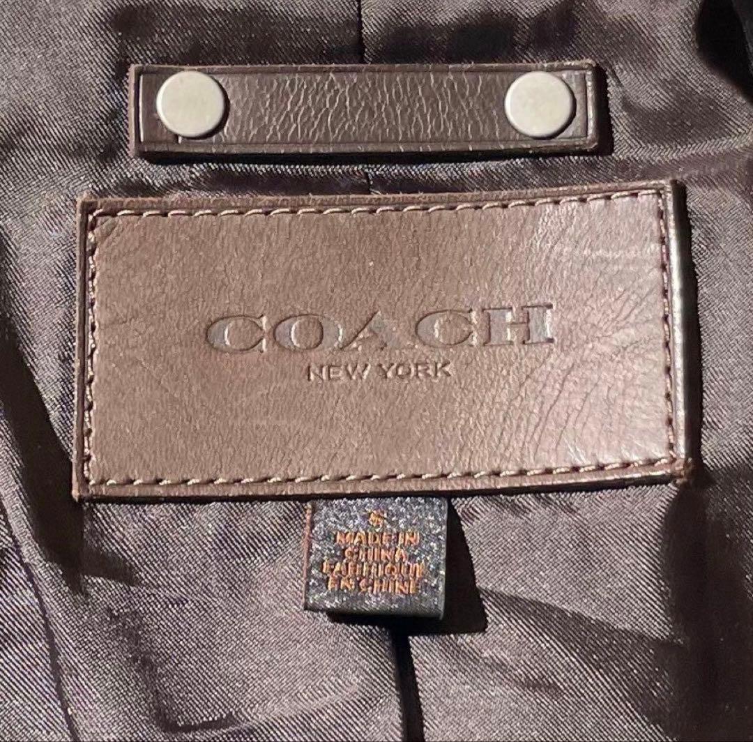 COACH ブラウン シングルライダースジャケット