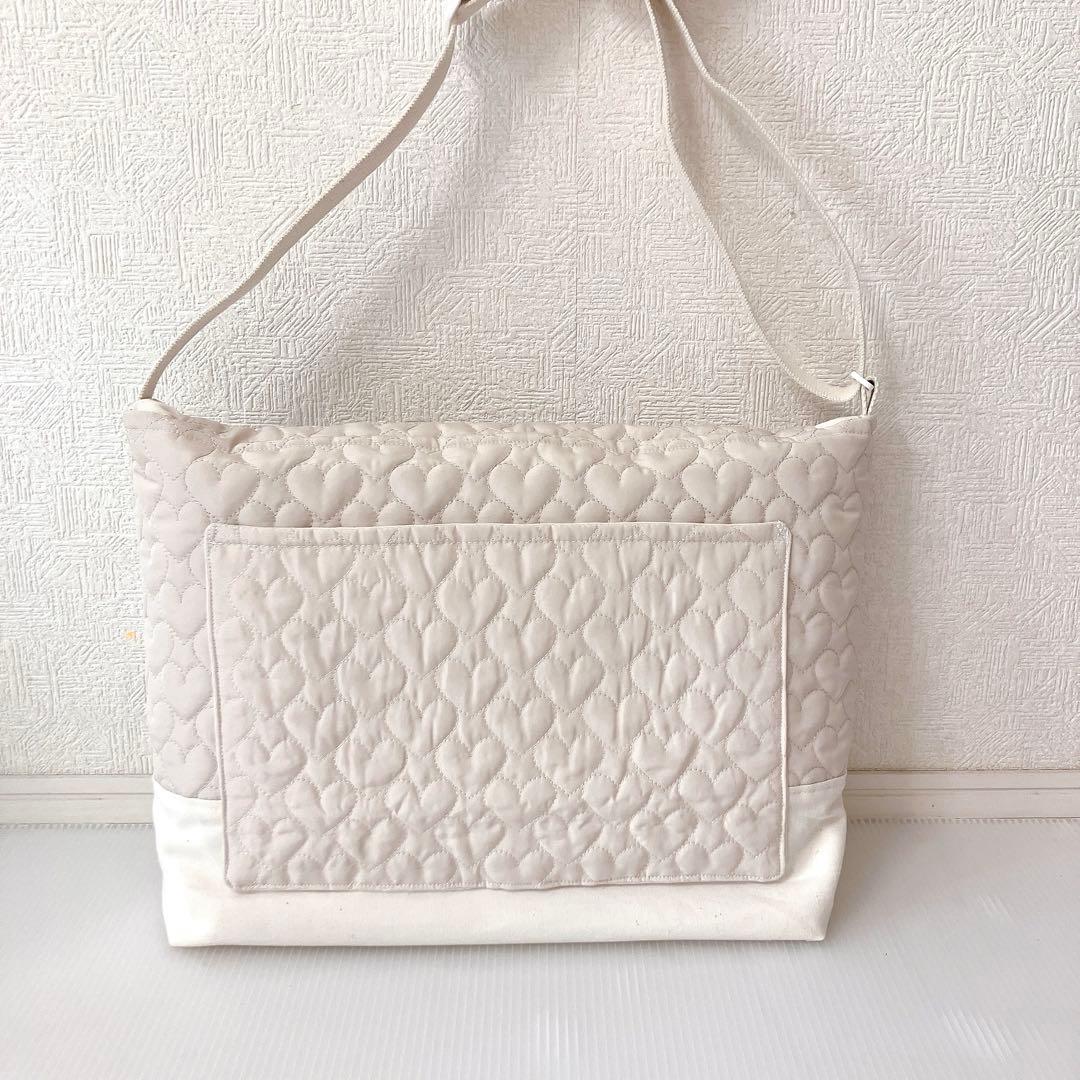 図書バッグ✖️3 ヌビ　リボン刺繍　リボンキルト　ハートキルト