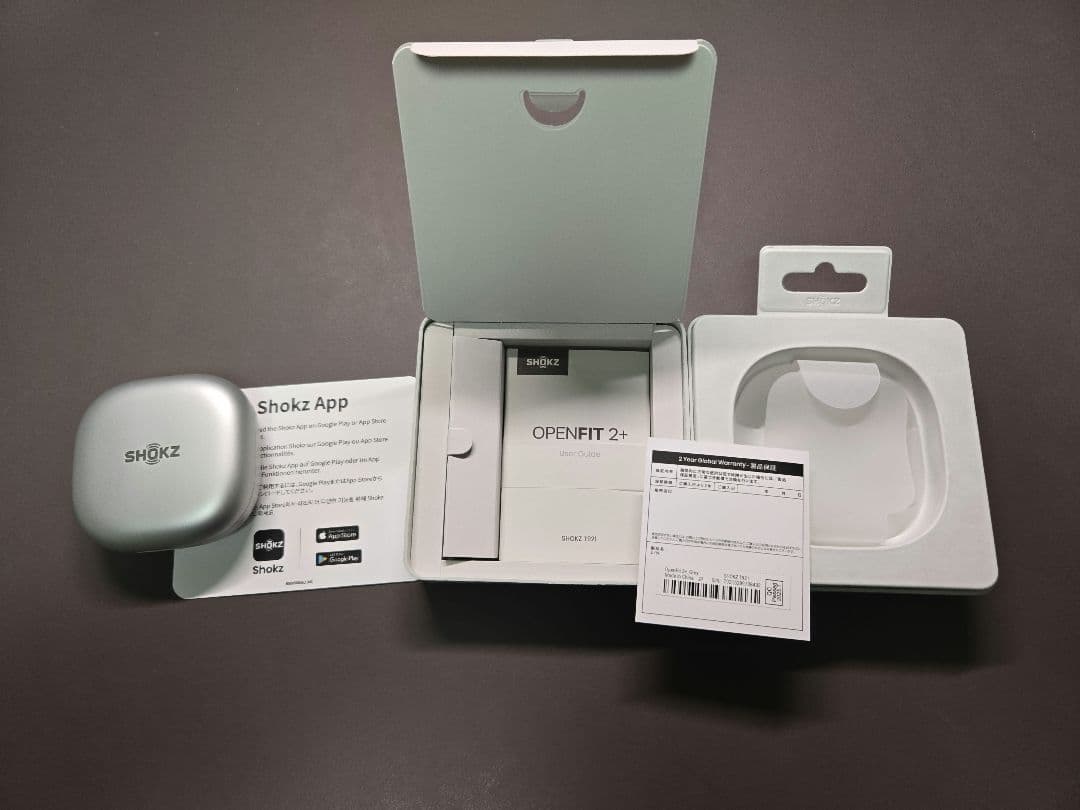 SHOKZ OPENFIT2+ 　グレー　ワイヤレスイヤホン