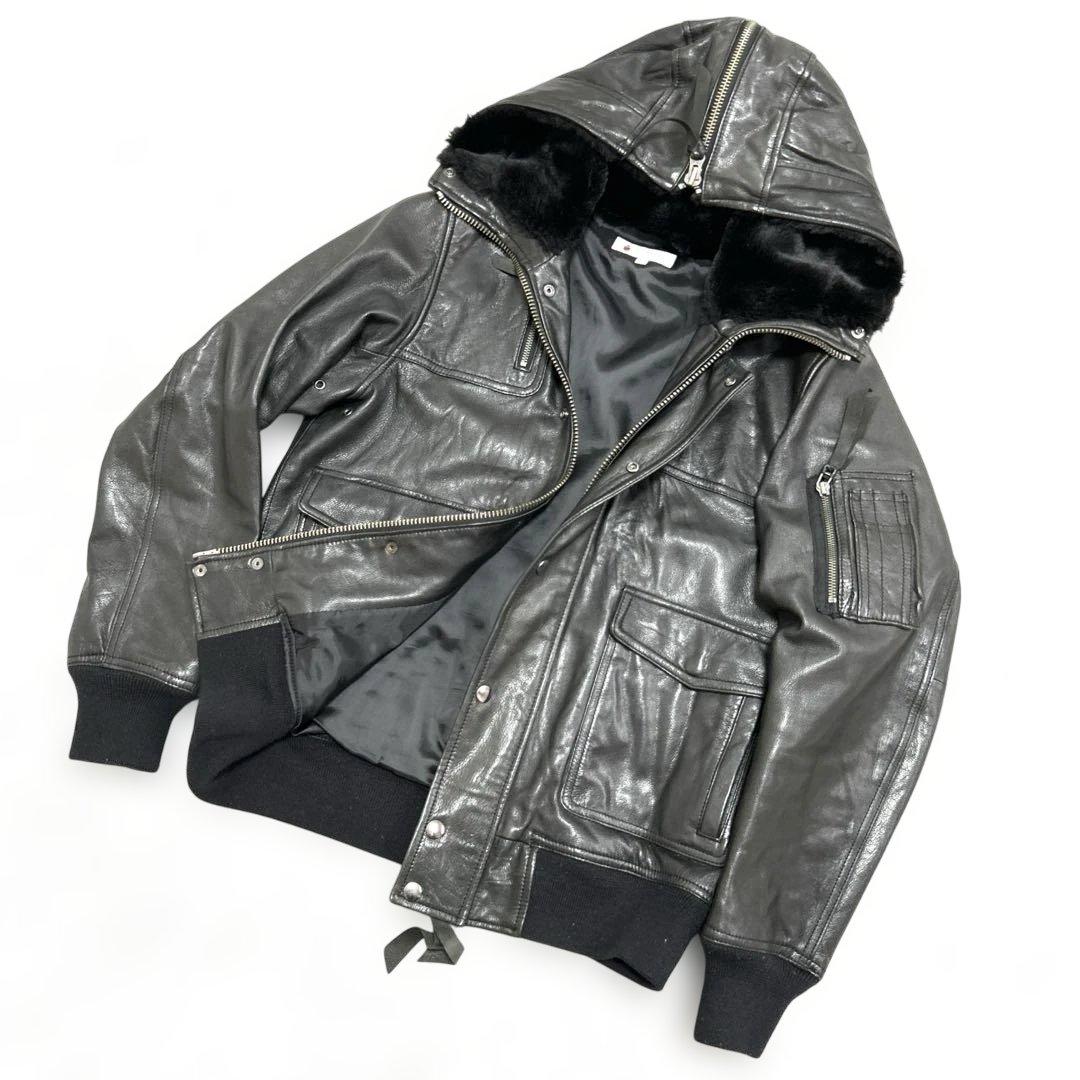 美品　The DUFFER ダファー　N2B フライトジャケット本革 山羊革　黒