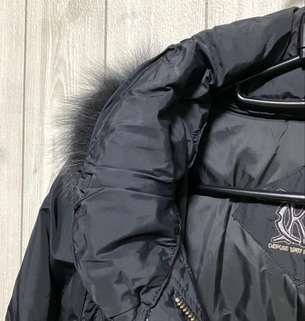 美品　カオリーヌ ダウンコート 高級フォックスファーフード　L