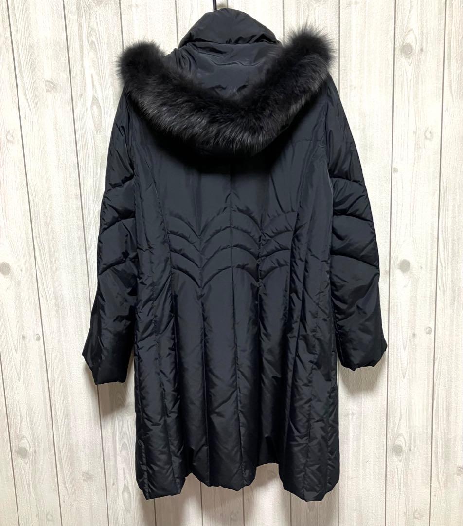美品　カオリーヌ ダウンコート 高級フォックスファーフード　L