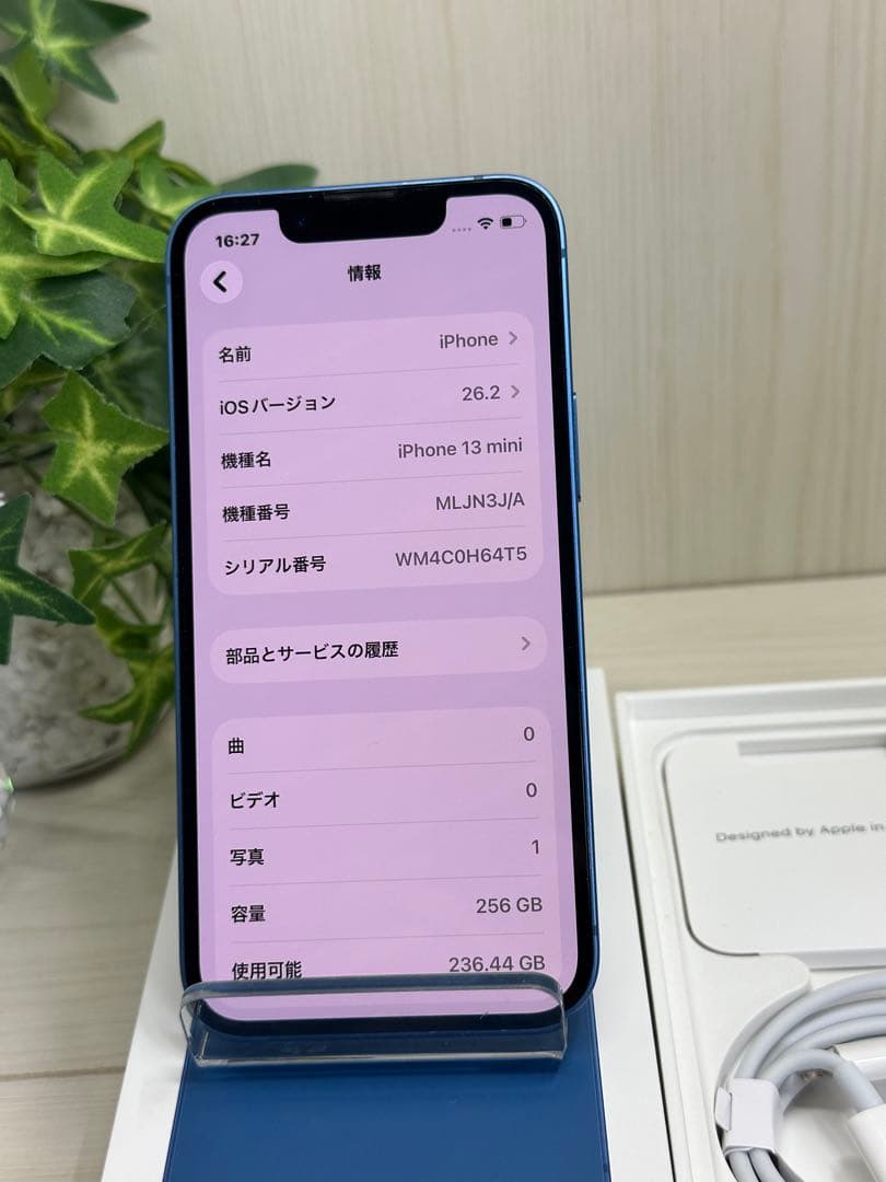 ✅✨美品✨iPhone 13 Mini 256GB ブルー❣️100％