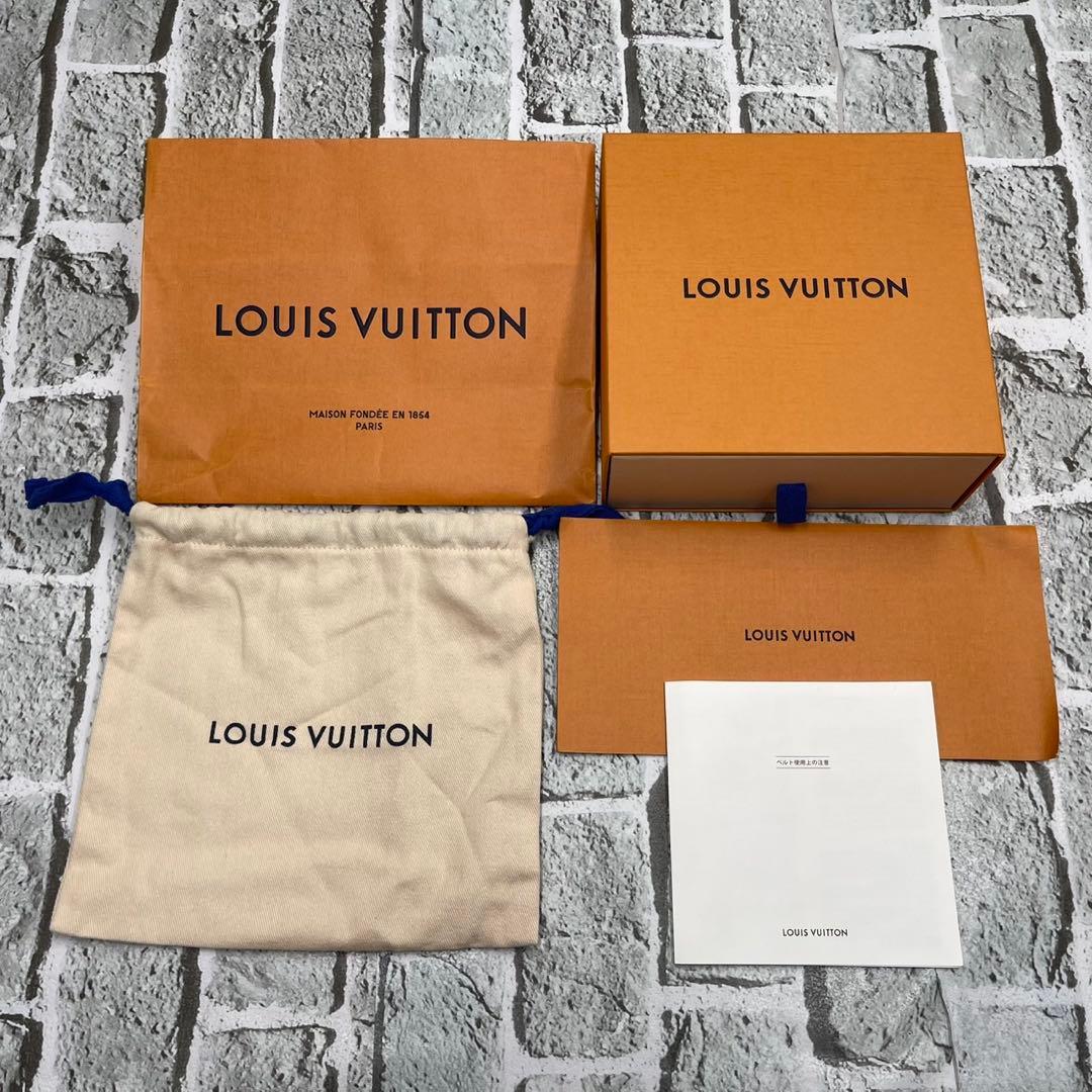 付属品完備 ルイヴィトン ベルト イニシャル LVロゴ タイガ 黒 85サイズ