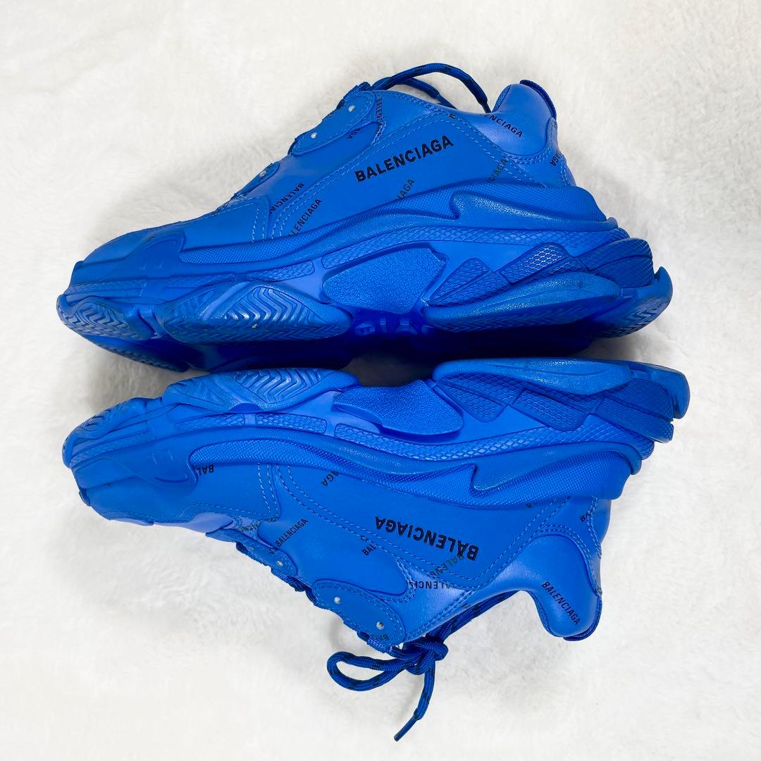 BALENCIAGA TripleS ロゴ 厚底 青 ブルー 27.5cm