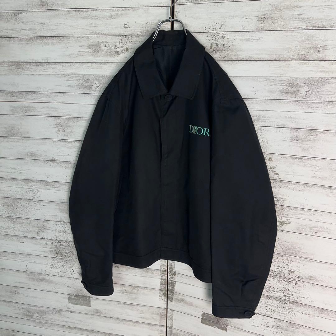 11566【美品・即完売】Dior 刺繍ロゴジャケット　カプセルコレクション　黒