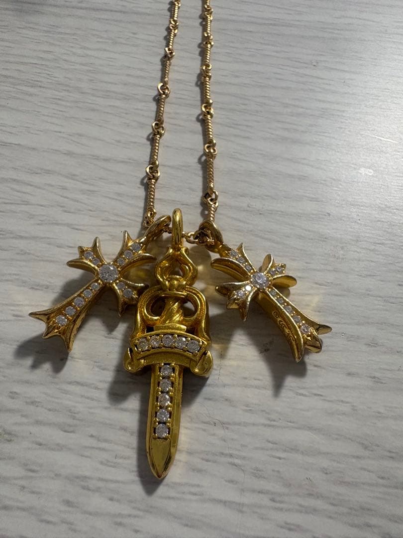 タイニークロス ダブルダガーネックレス