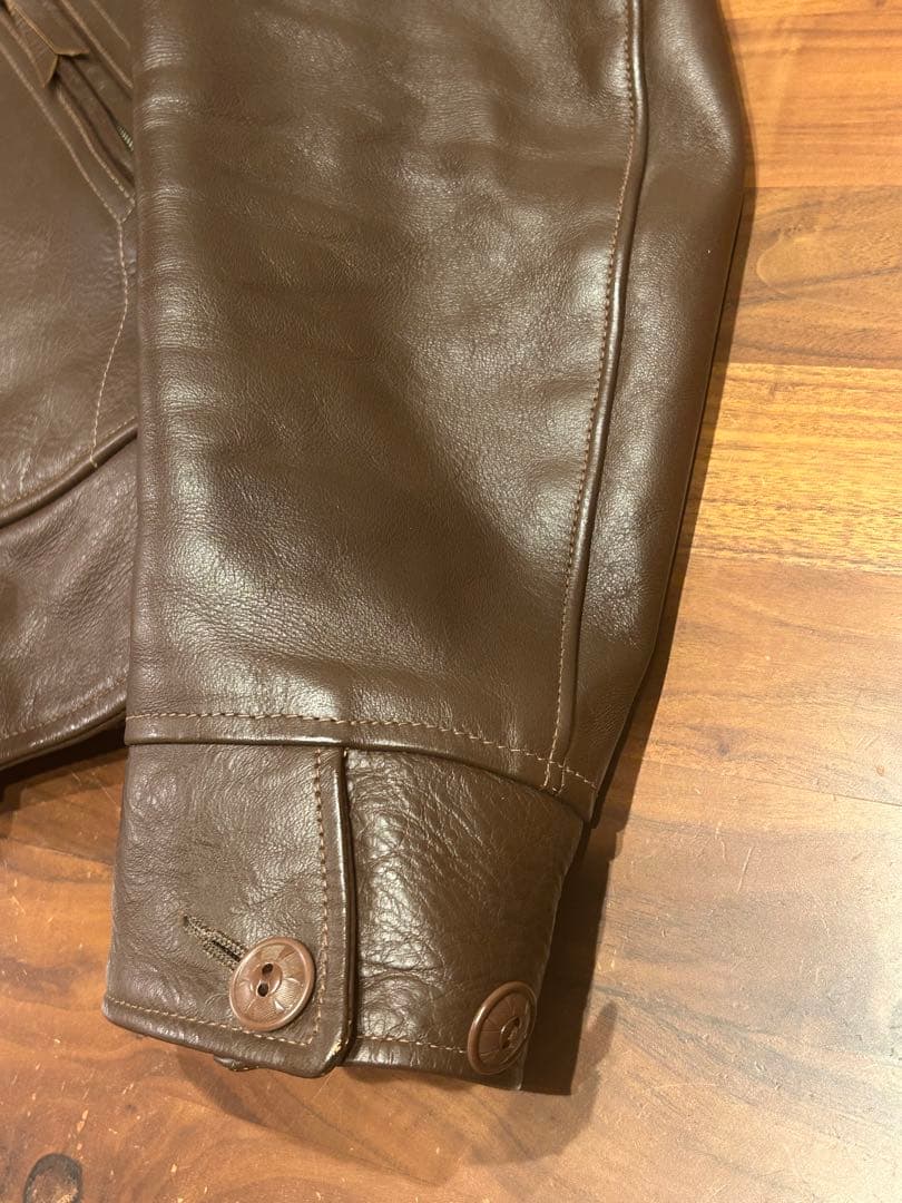 トイズマッコイ　シングルライダースジャケット ホースハイド　ブラウン　38