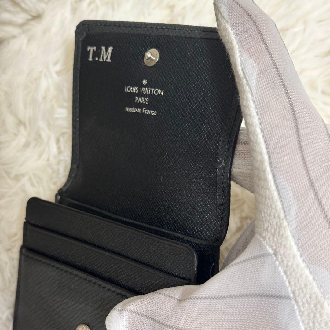 ルイヴィトン　タイガ　カードケース　ブラック　レザー