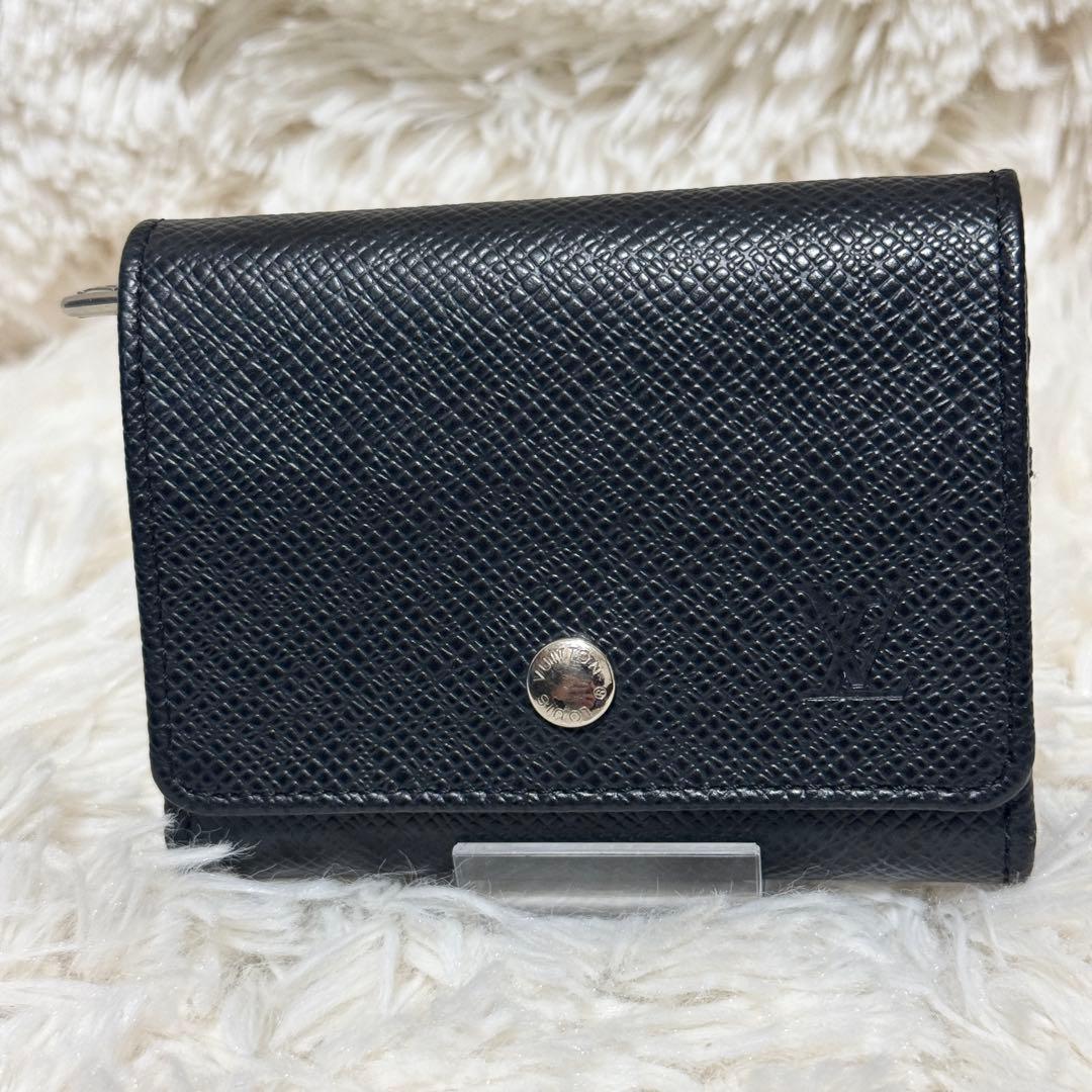 ルイヴィトン　タイガ　カードケース　ブラック　レザー