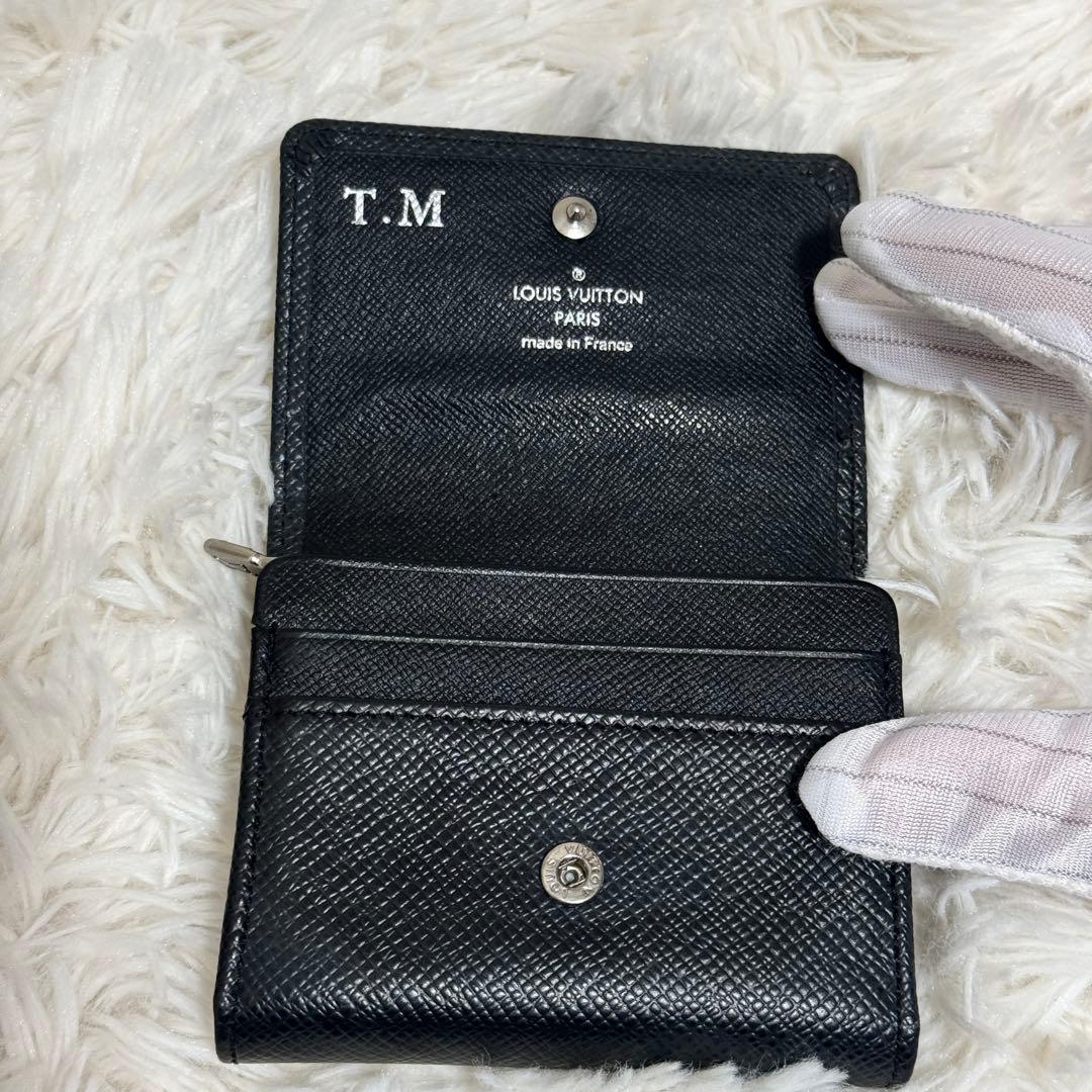 ルイヴィトン　タイガ　カードケース　ブラック　レザー