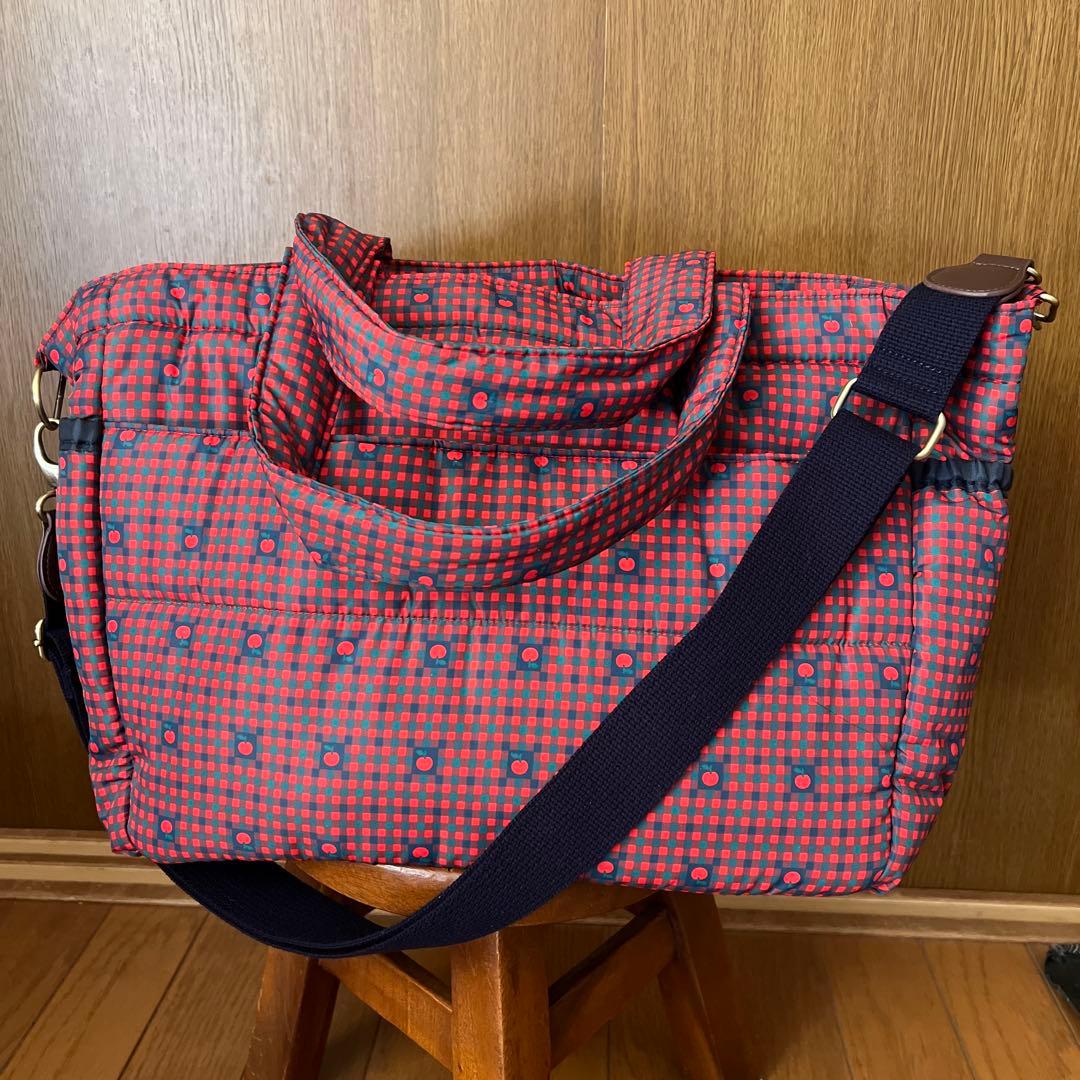 美品 familiar ファミリア マザーズバッグ トートバッグ りんご