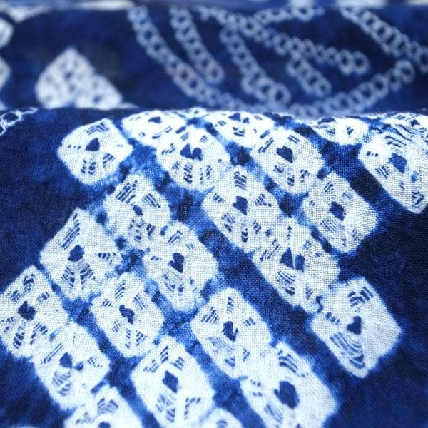 浴衣 本場有松鳴海絞り 単衣 夏物 木綿 綿 裄64.5 Ｍ 中古 sn1779