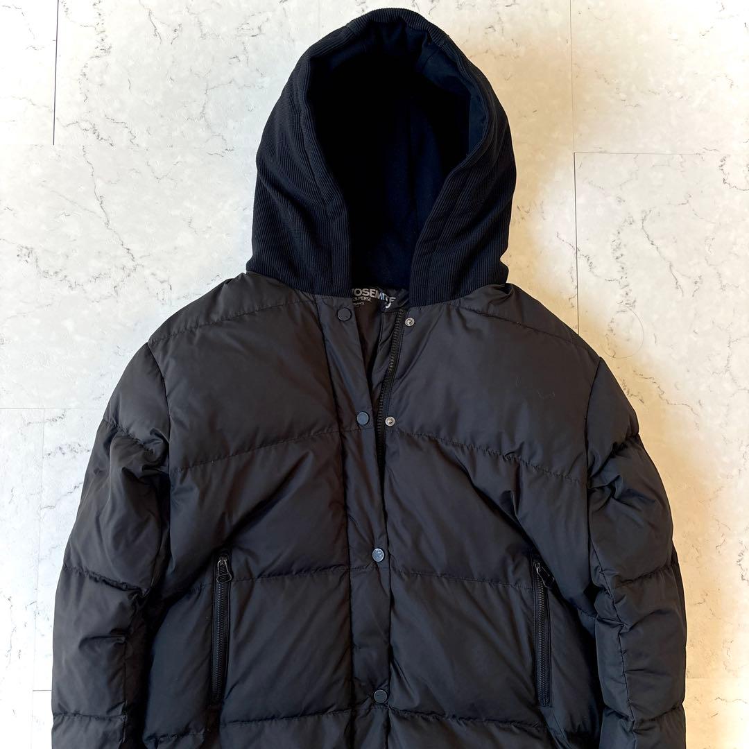 ヨセミテ ジェームスパース フーデッド 切り替え ダウンコート ジャケット 黒