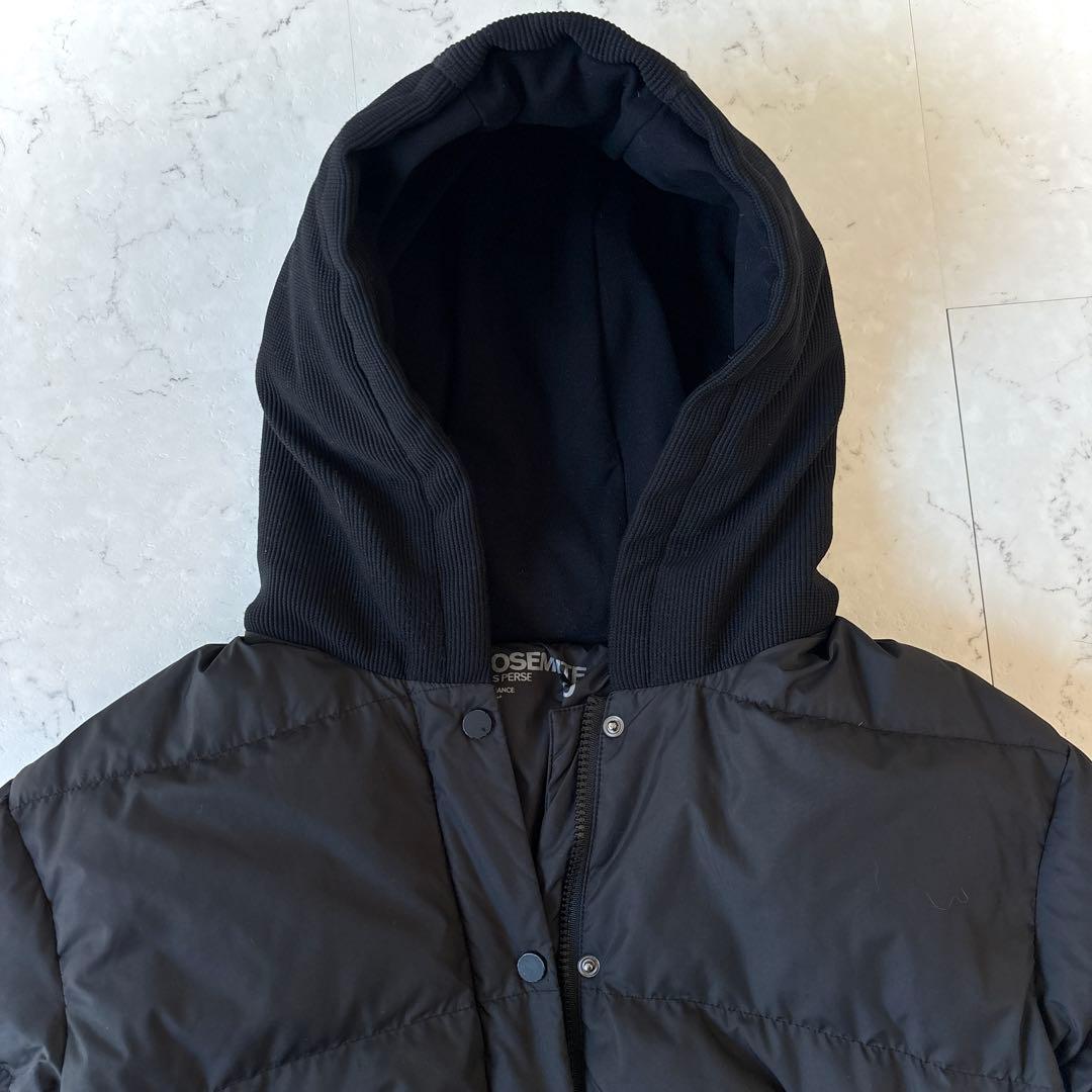 ヨセミテ ジェームスパース フーデッド 切り替え ダウンコート ジャケット 黒