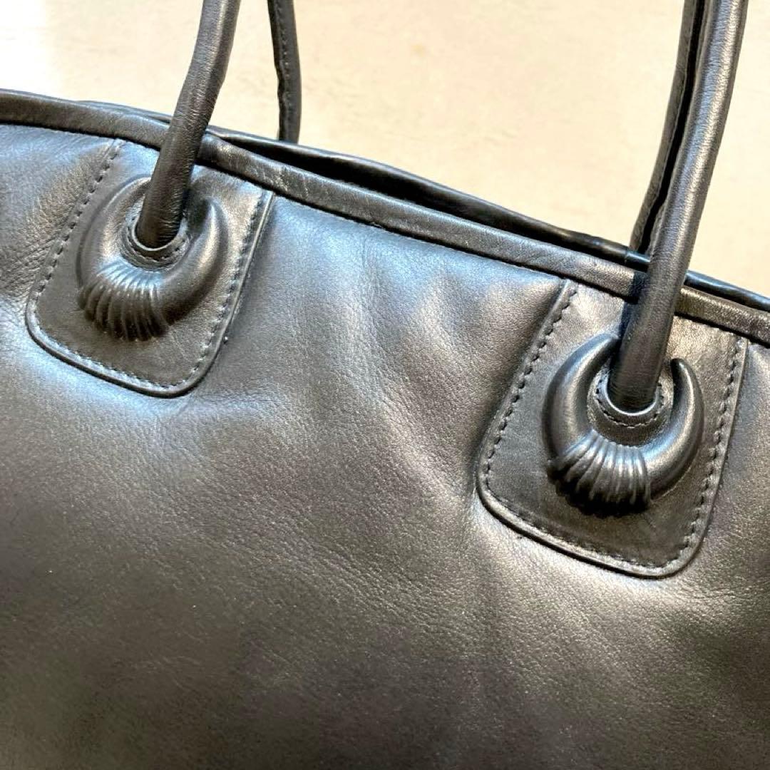 【美品】ear PAPILLONNER エンボスボストンバッグ Lサイズ　黒