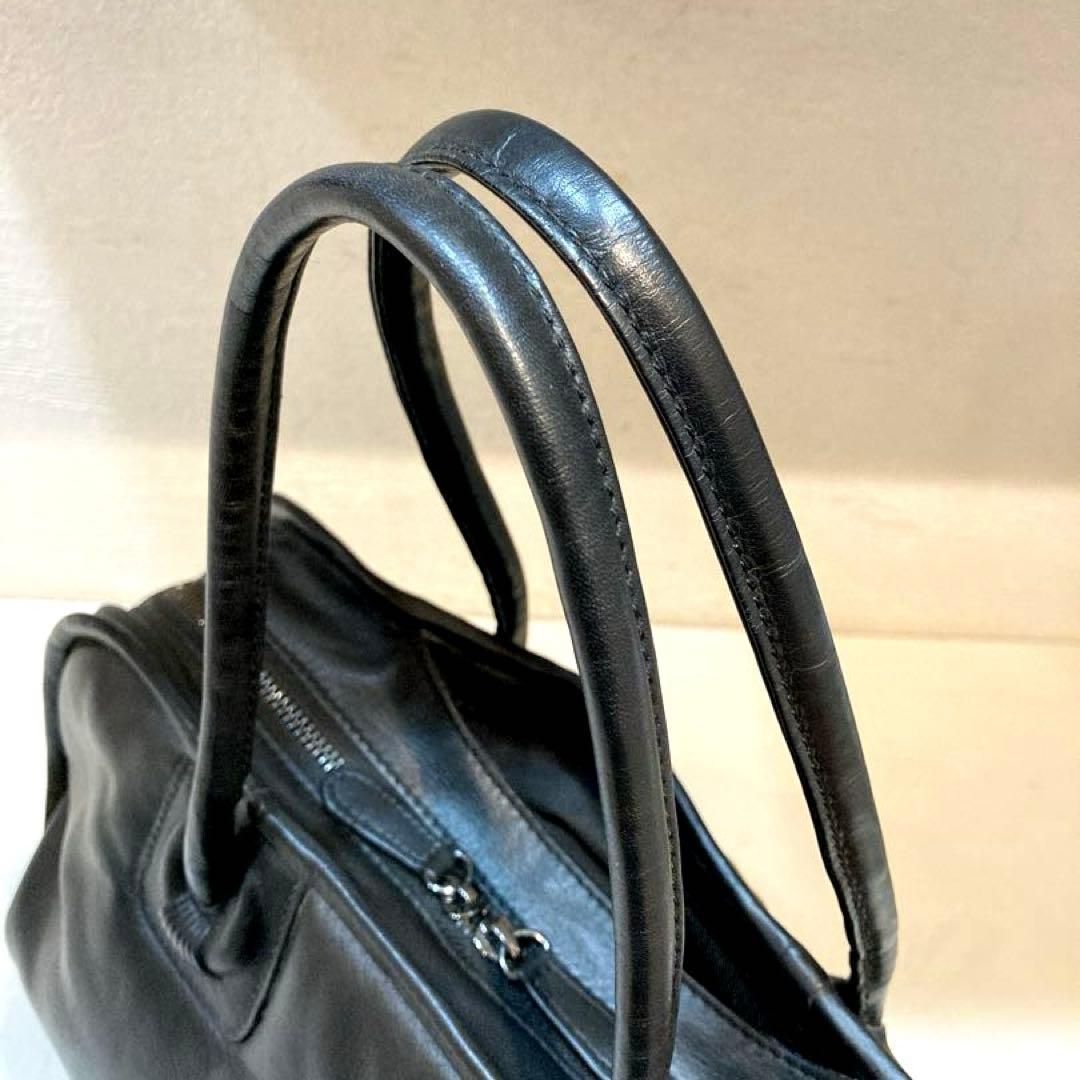 【美品】ear PAPILLONNER エンボスボストンバッグ Lサイズ　黒