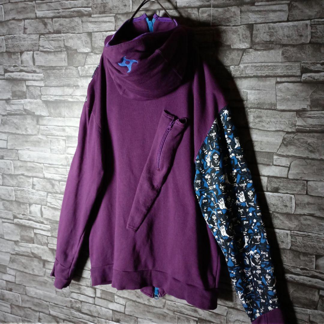 ここまでやる？☆パンクドランカーズ忍者パーカー 切替忍者柄 刺繍 忍者フード