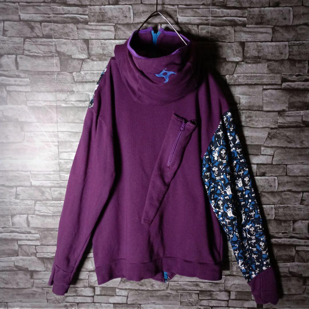 ここまでやる？☆パンクドランカーズ忍者パーカー 切替忍者柄 刺繍 忍者フード