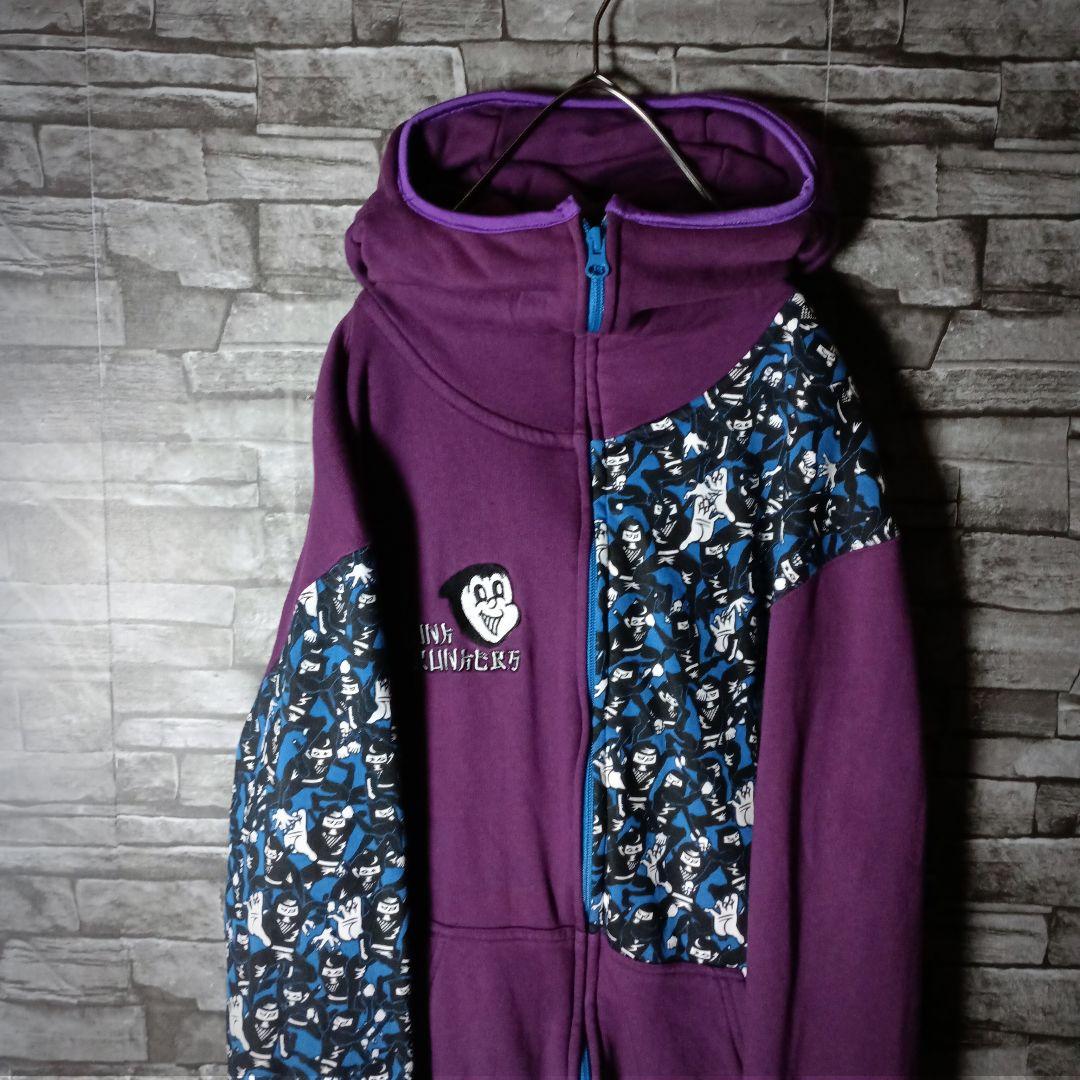 ここまでやる？☆パンクドランカーズ忍者パーカー 切替忍者柄 刺繍 忍者フード