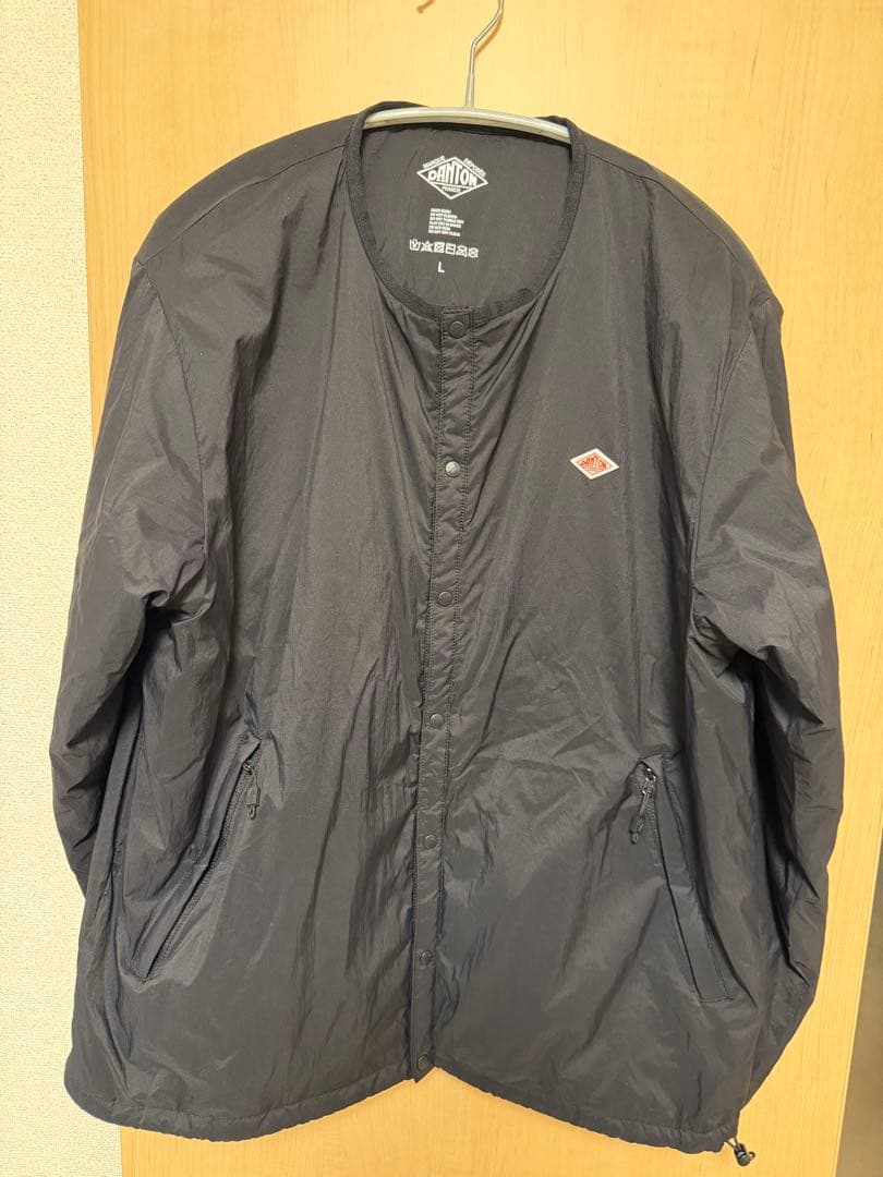 DANTON ブラック ナイロンストレッチタフタジャケット L