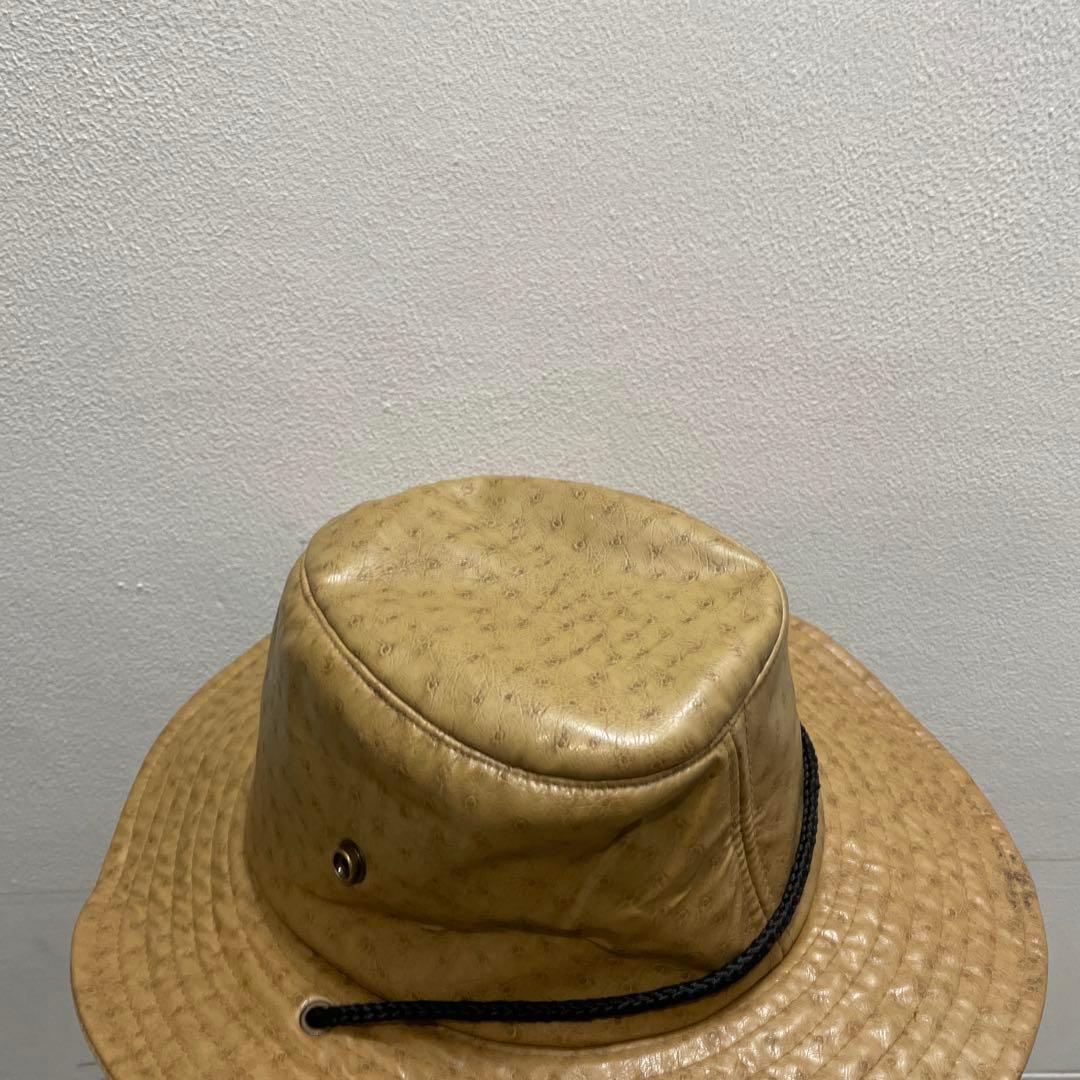 ヨーロッパ ヴィンテージ ハット キャップ 型押し フェイク オーストリッチ 珍