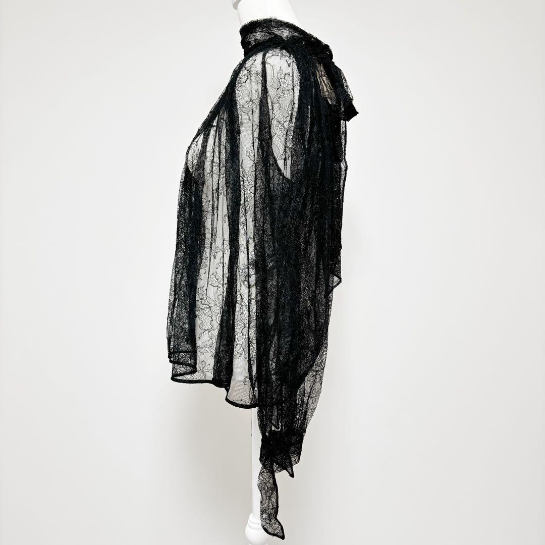 定価12万 新品未使用 N°21 ヌメロ 総レース シースルーブラウス 黒