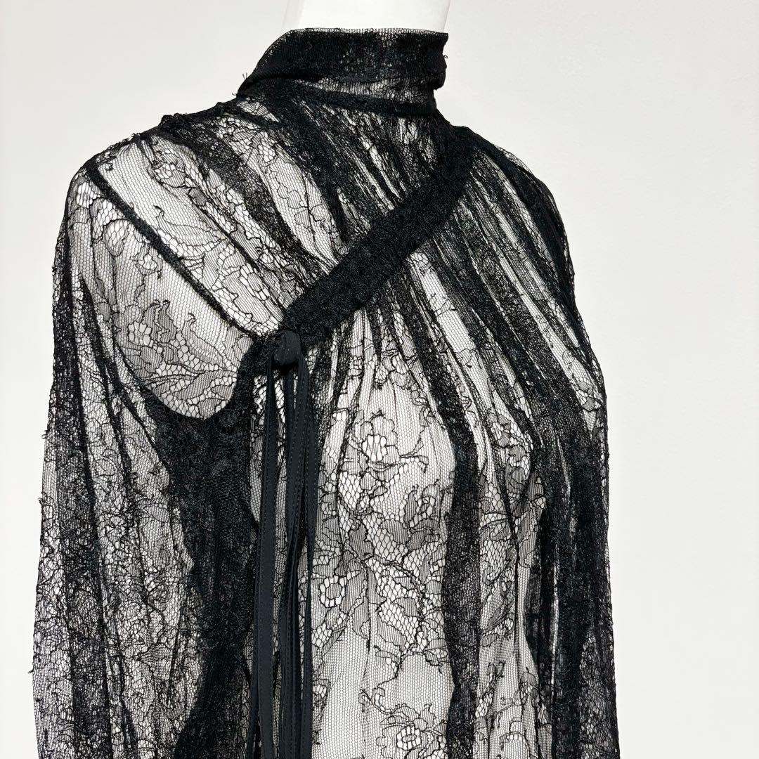 定価12万 新品未使用 N°21 ヌメロ 総レース シースルーブラウス 黒