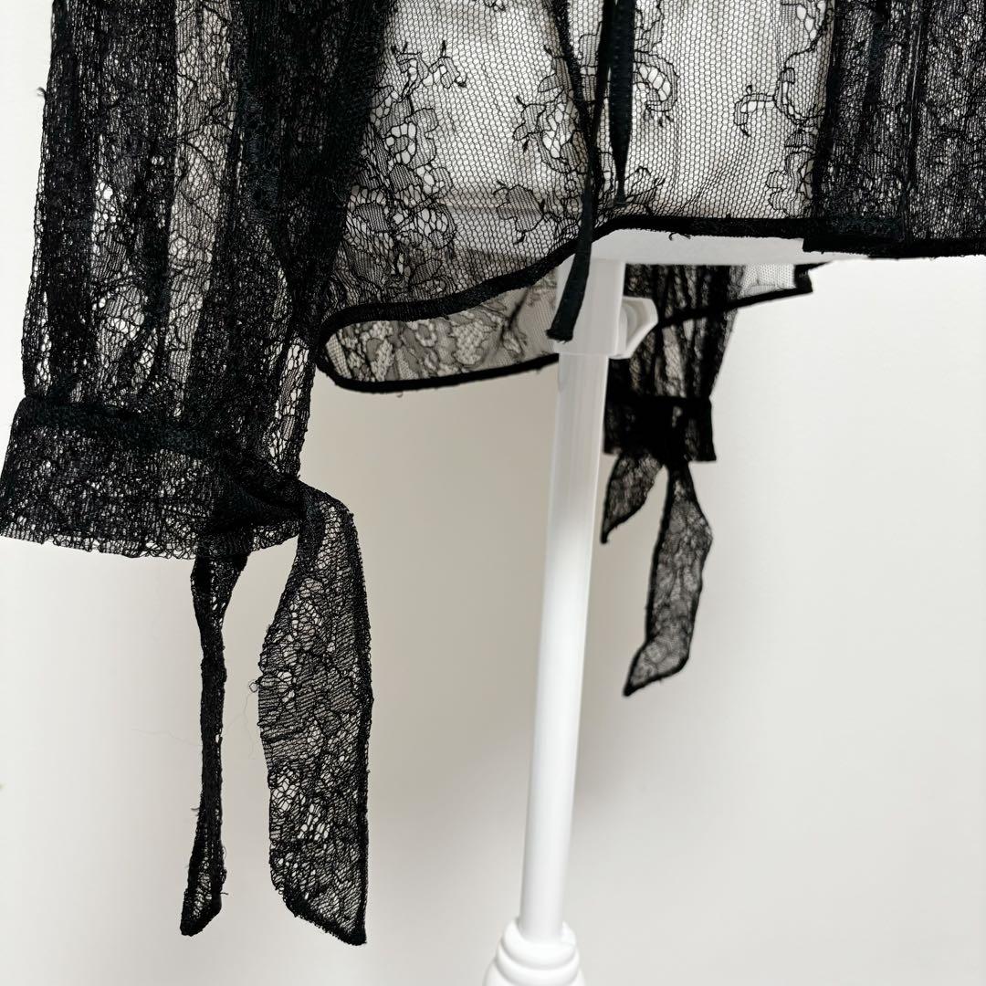 定価12万 新品未使用 N°21 ヌメロ 総レース シースルーブラウス 黒
