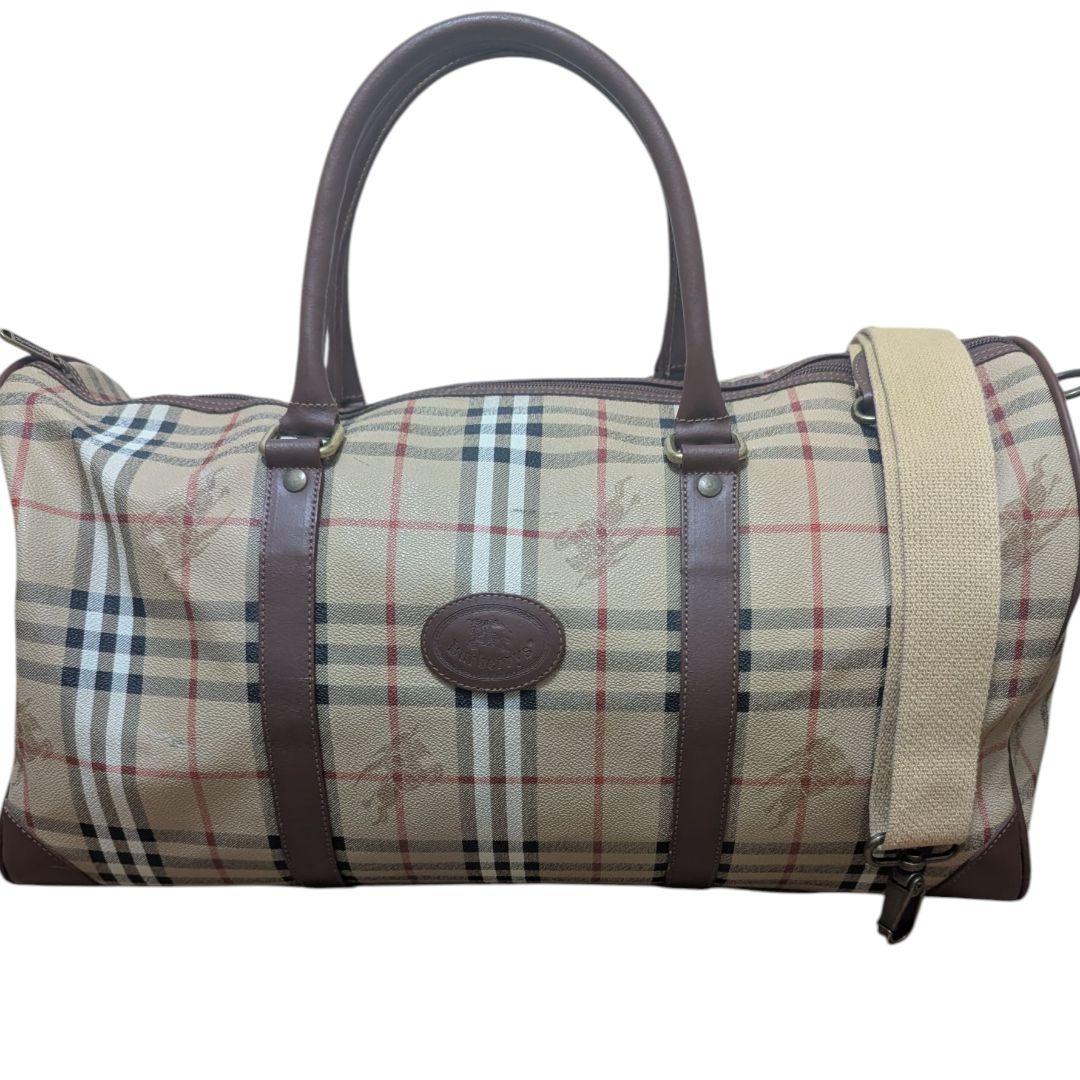 バーバリー　ボストンバッグ　ノバチェック　シャドーホース　2way PVC