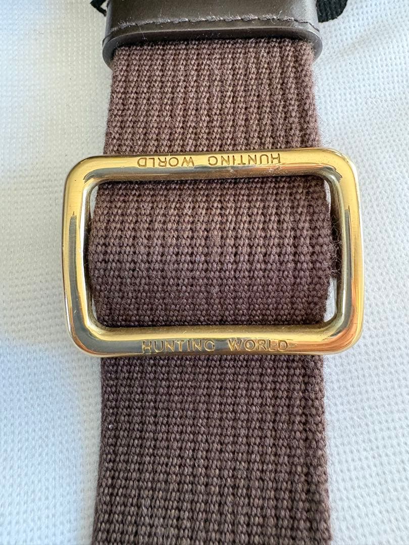 ハンティングワールド ボディバッグ バチューレザー モスグリーン 美品