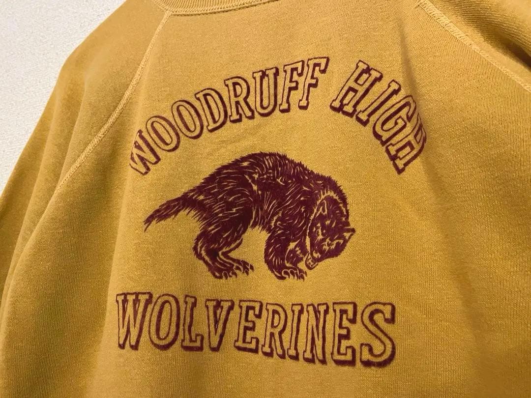 60s ヴィンテージ スウェット ウルヴァリン フロッキープリント