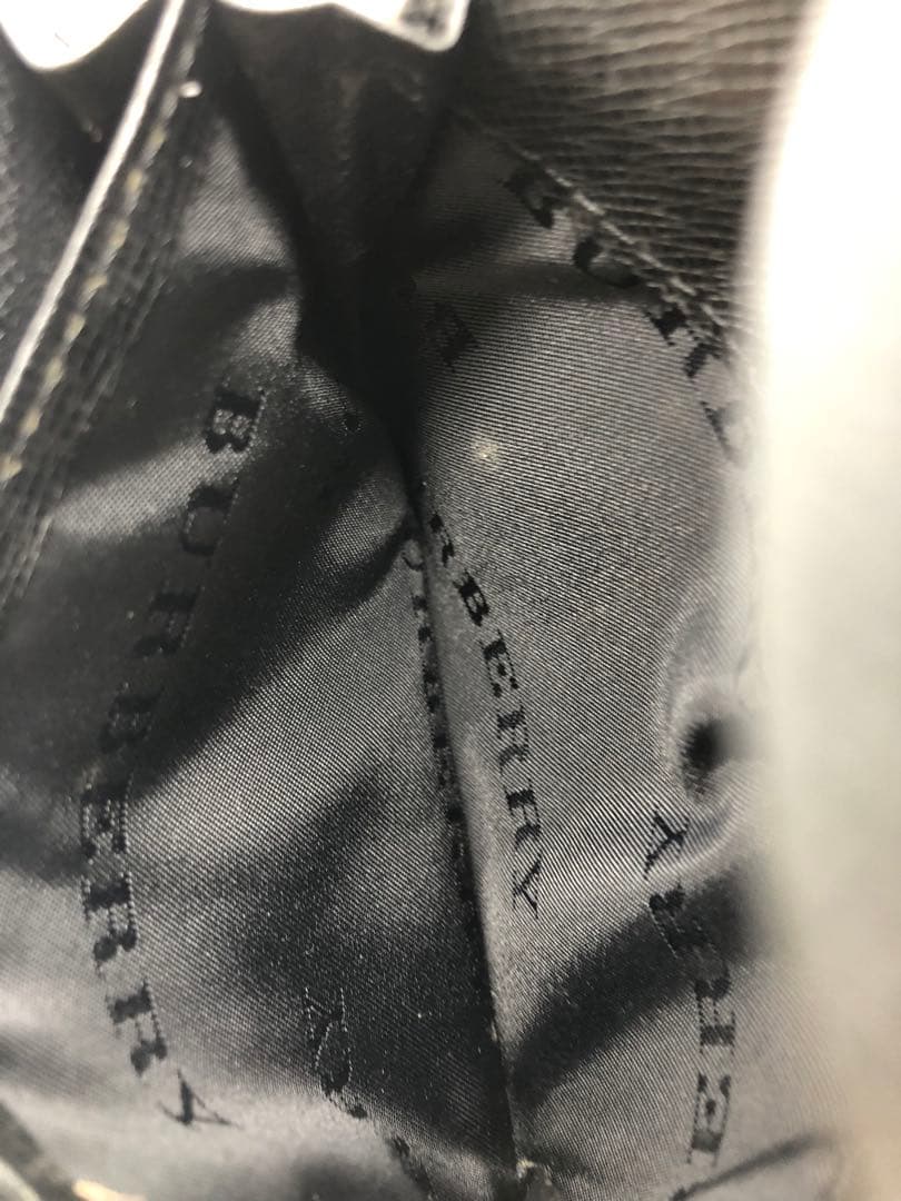 Burberry バーバリー　ダークグレー 二つ折り名刺入れ　メンズ　レザー