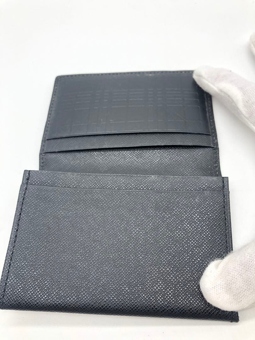 Burberry バーバリー　ダークグレー 二つ折り名刺入れ　メンズ　レザー