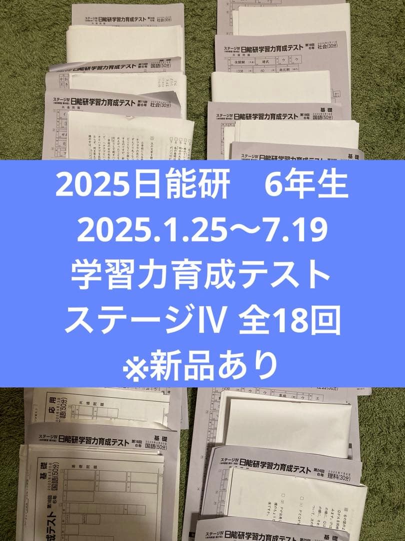 2025日能研 6年前期 学習力育成テスト 第9回〜26回 18回分※新品あり