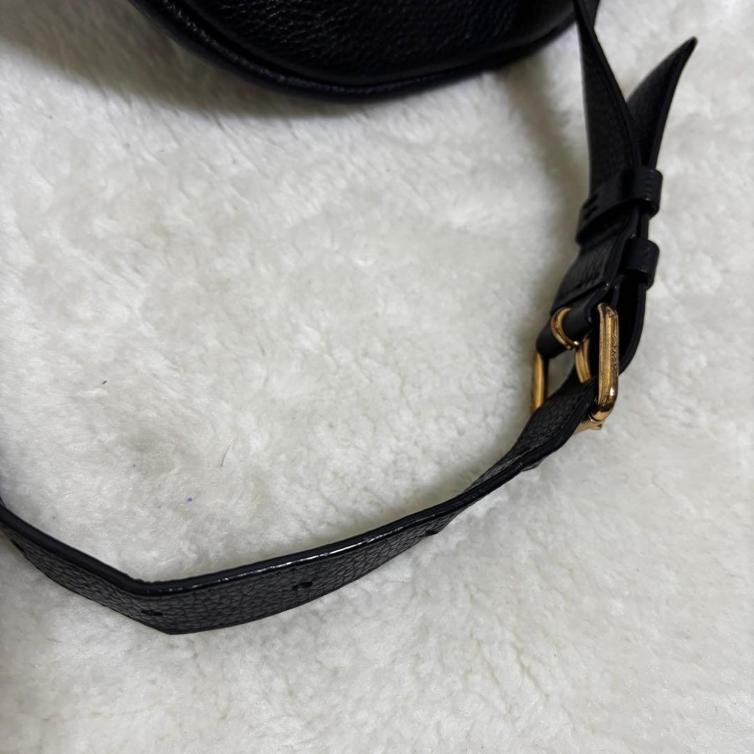 【希少】COACHコーチ　ブラック　レザー　ボディバッグ　ウエストバッグ