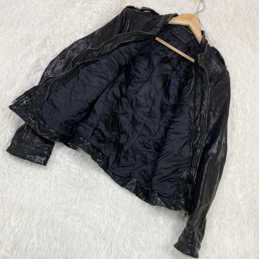 『Neil Barrett』 (XXS) レザー シングルライダースジャケット
